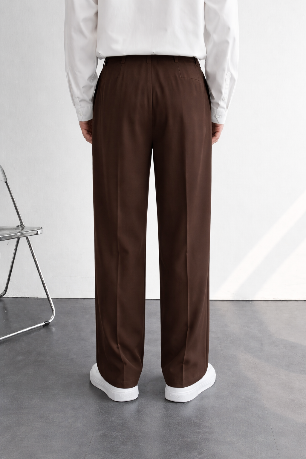 Korean Old Money Straight Fit Pant Coffee
