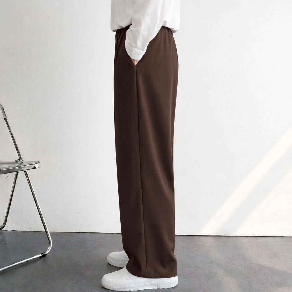 Korean Old Money Straight Fit Pant Coffee