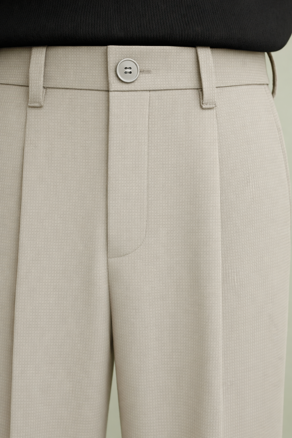 Korean Old Money Straight Fit Pant - Beige