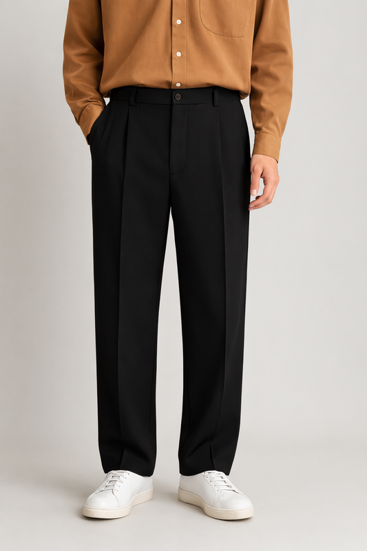 Korean Old Money Pants For Men (Black)