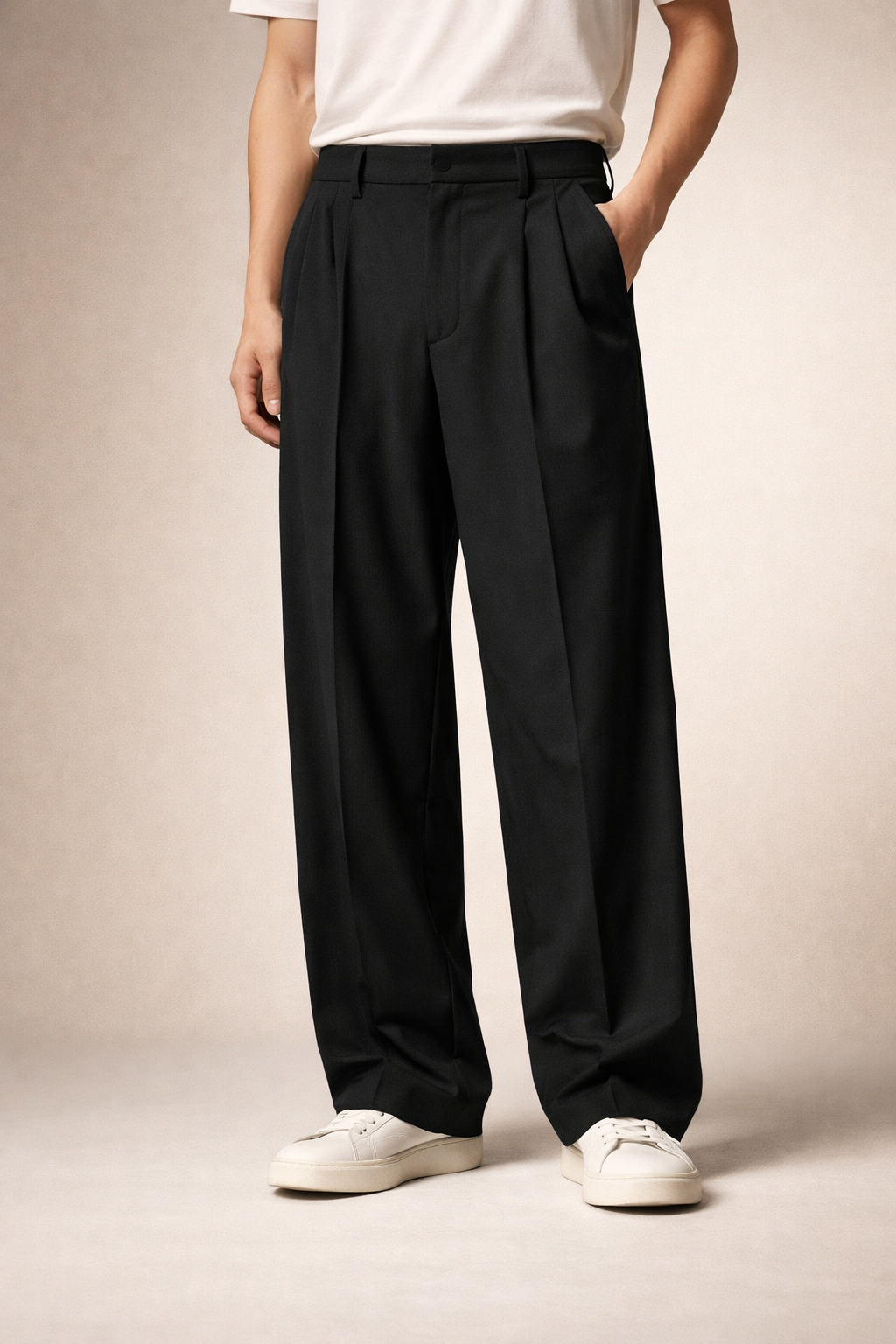 Korean Old Money Pleated Wide-Leg Pant