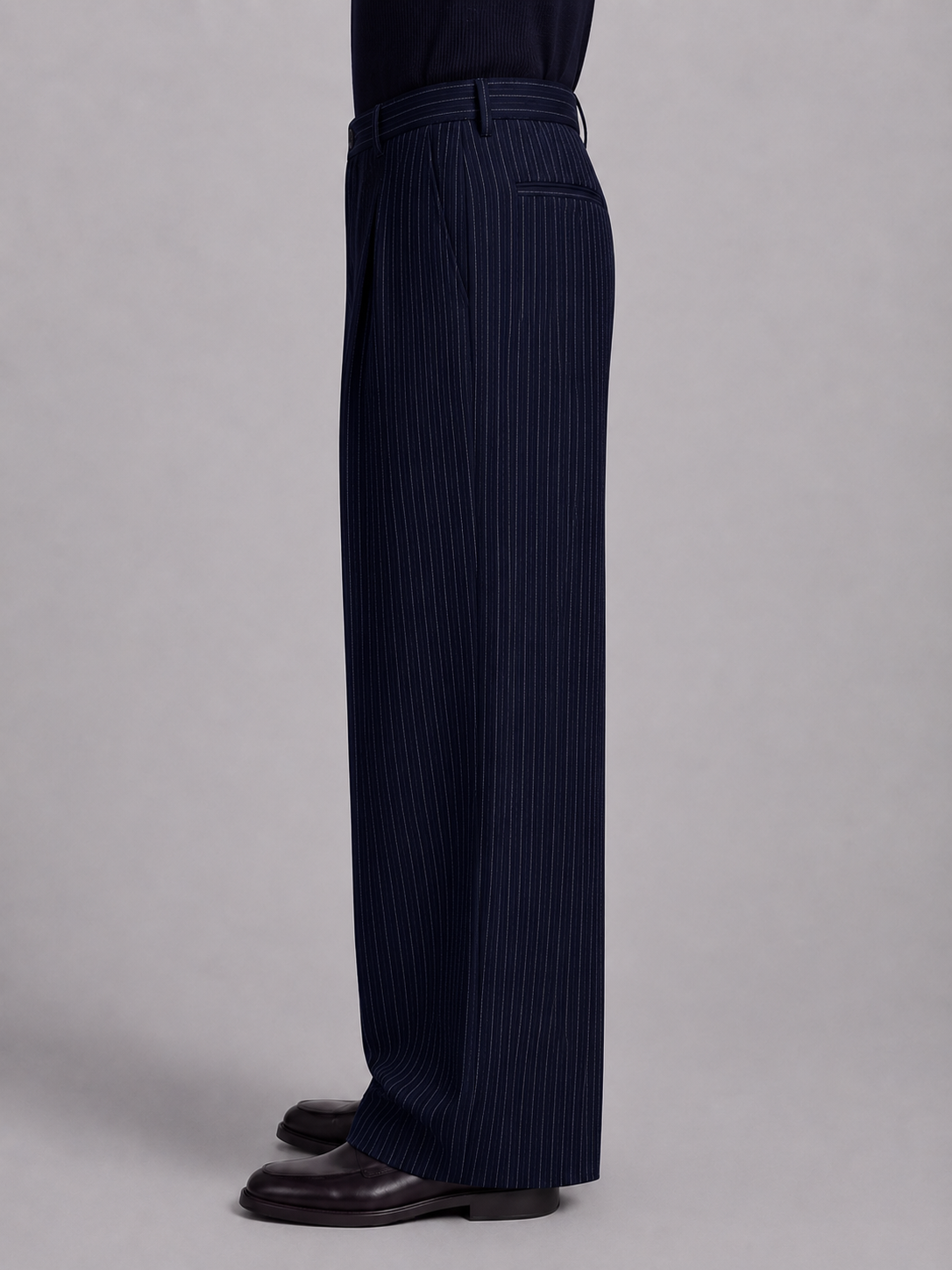 Mens Pinstripe Old Money Tailored Fit Korean Pants