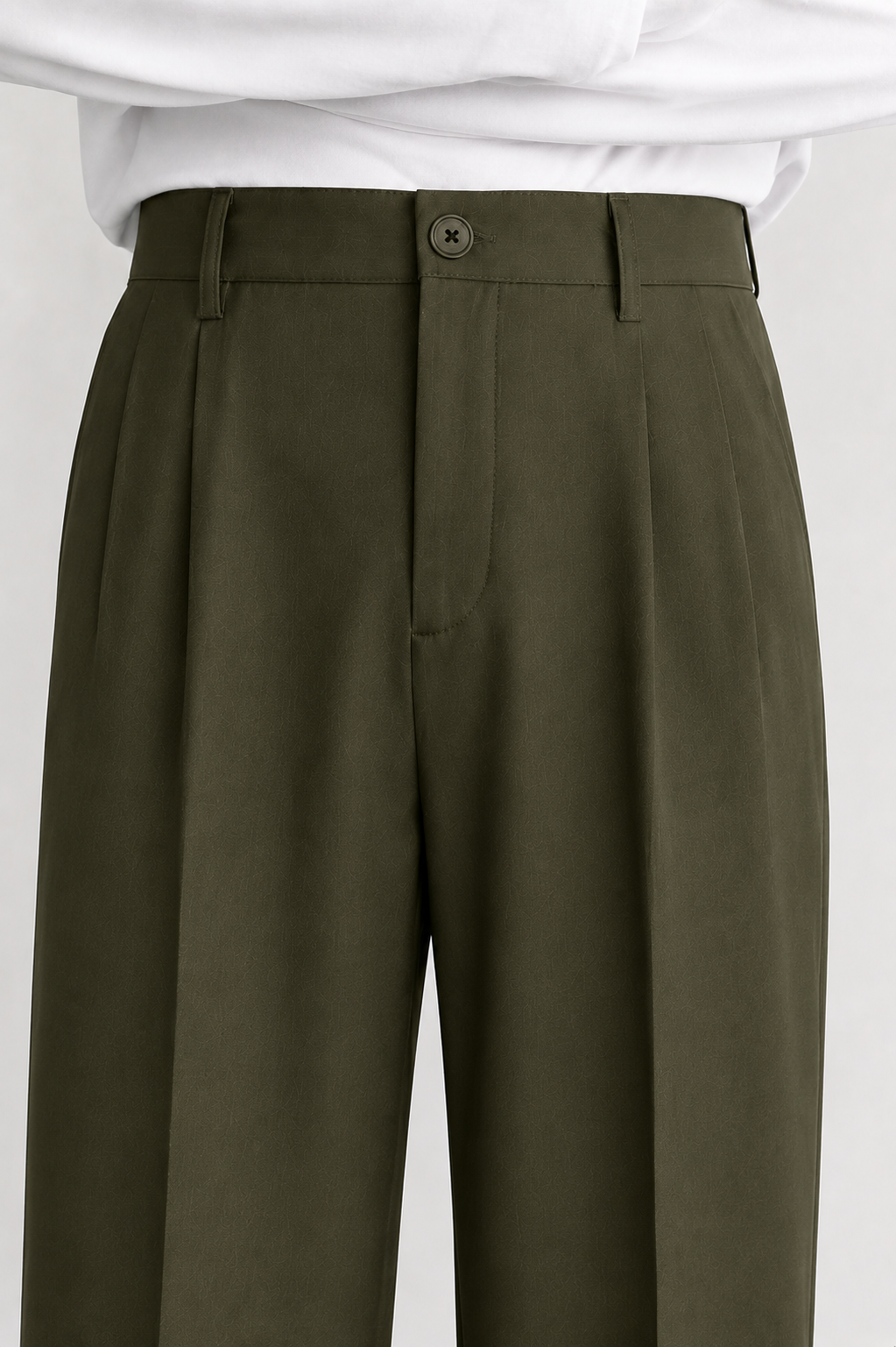 Mens Straight Fit Korean Pants-olive