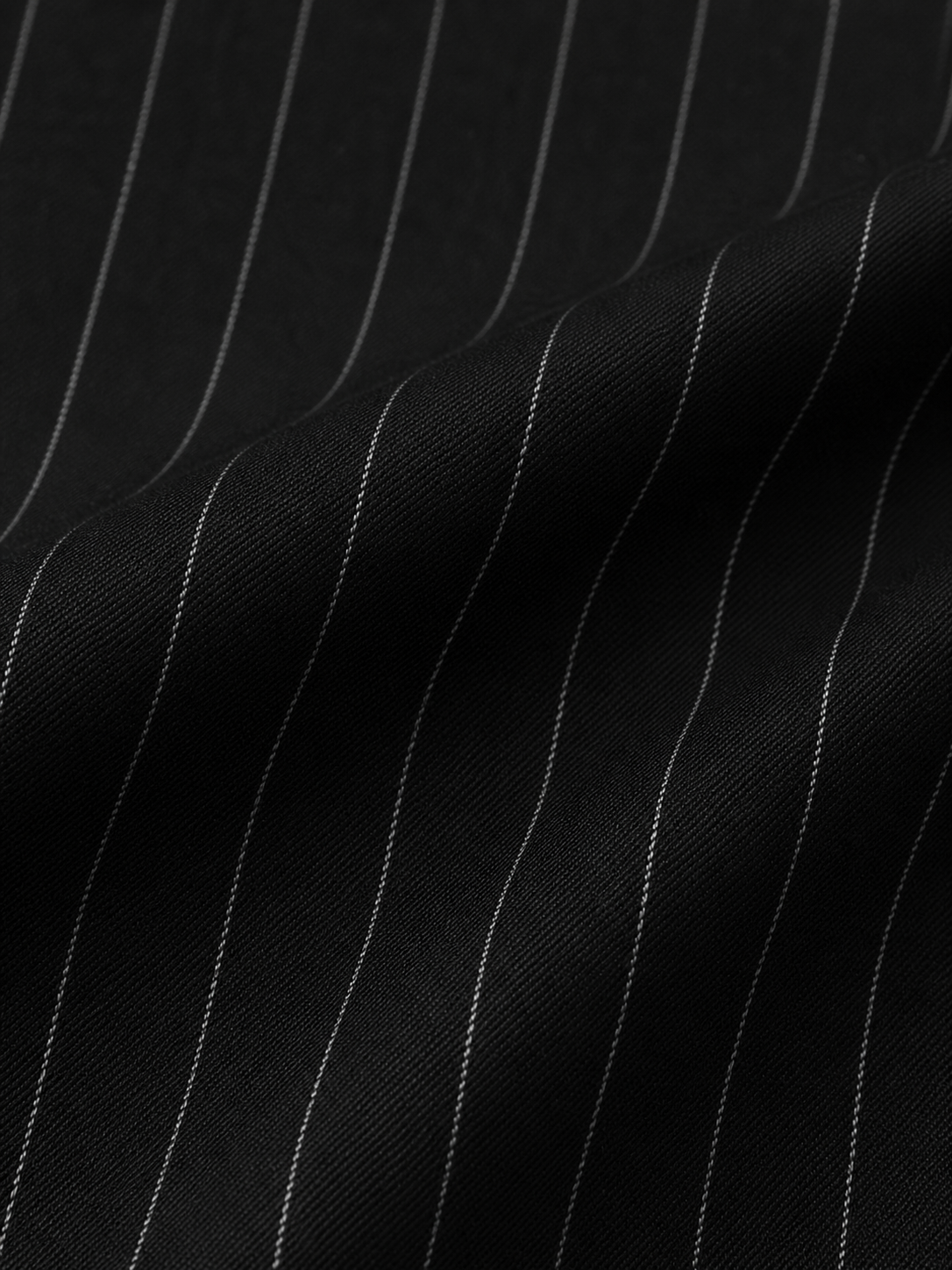 Mens Pinstriped Wide Leg Korean Pants - Black