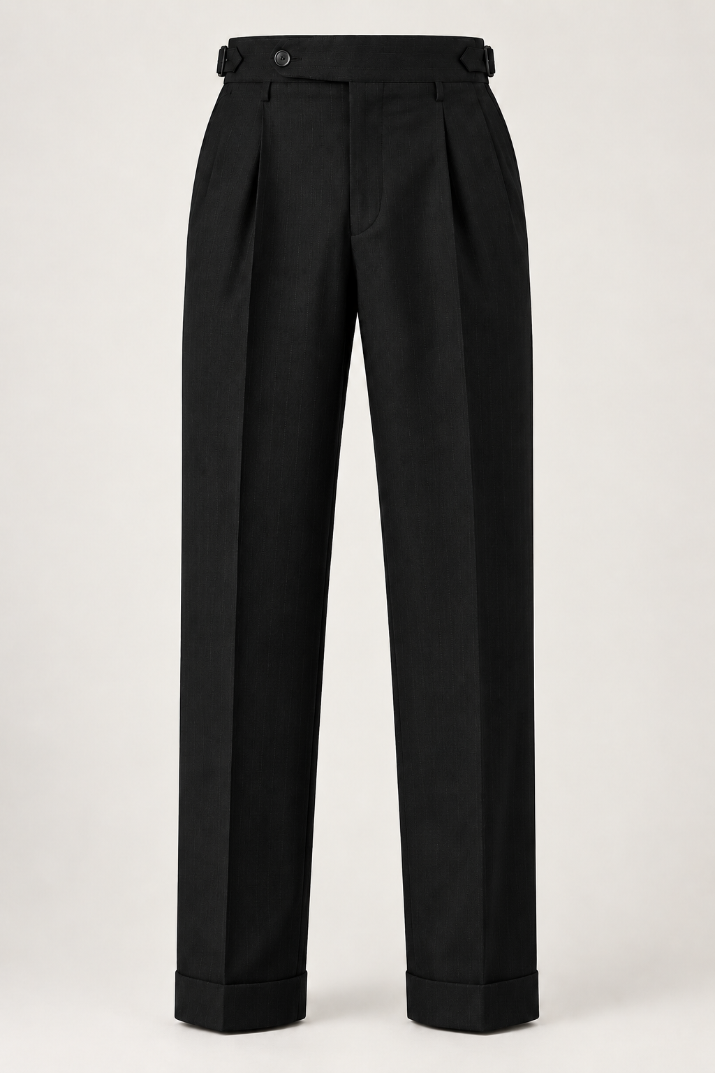 Regent Black Pinstripe Trousers