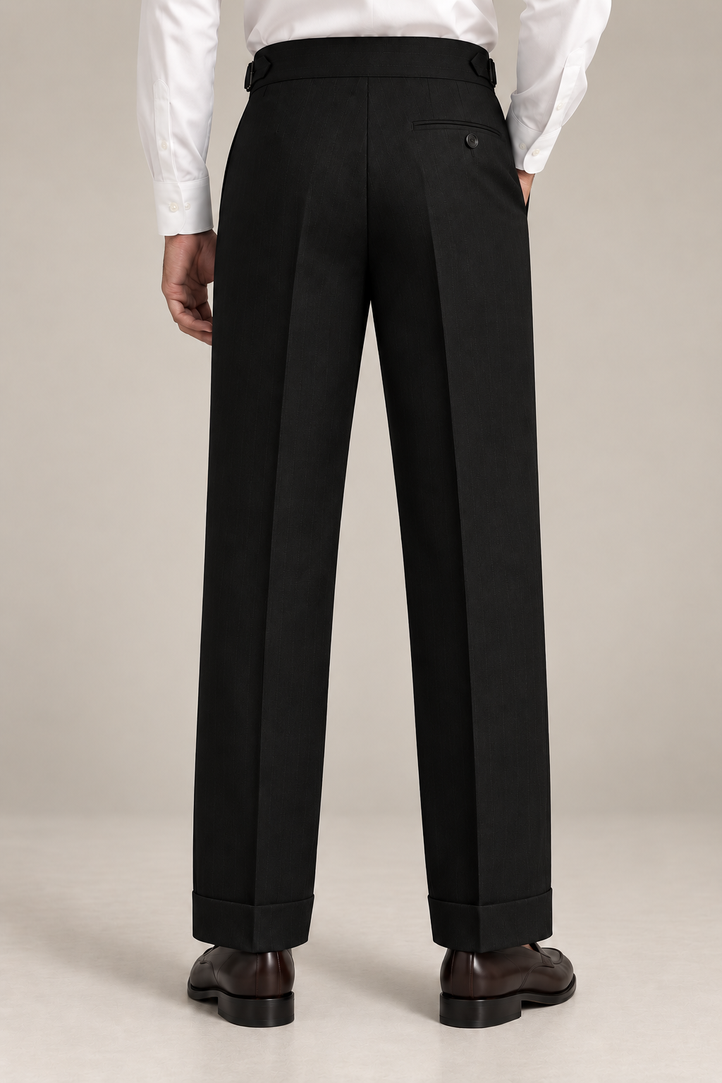 Regent Black Pinstripe Trousers