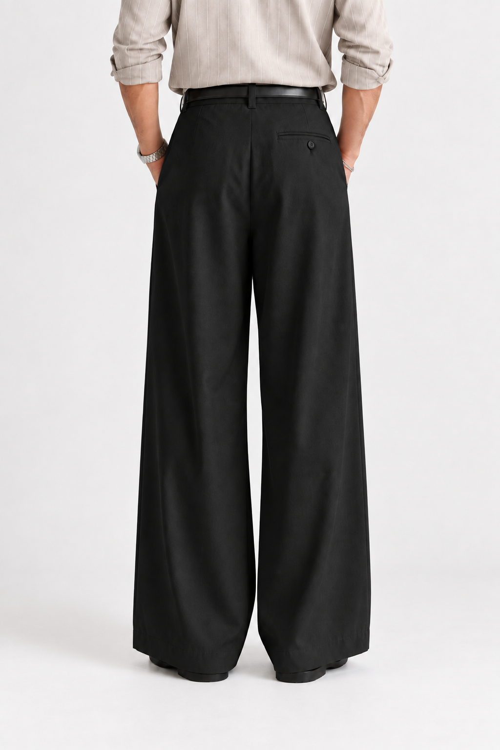 The Heritage Wide-Leg Trouser- Black