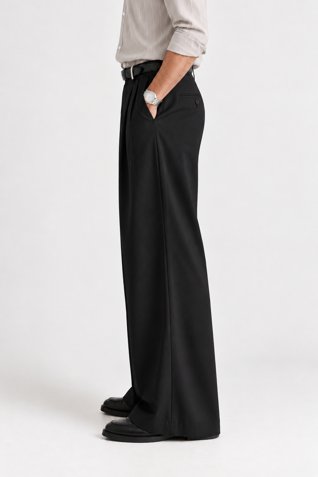 The Heritage Wide-Leg Trouser- Black