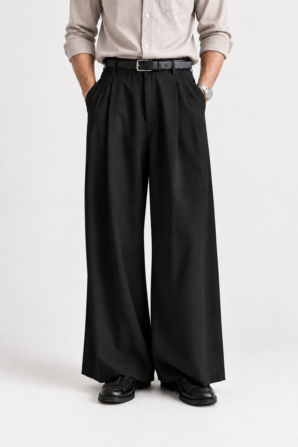 The Heritage Wide-Leg Trouser- Black
